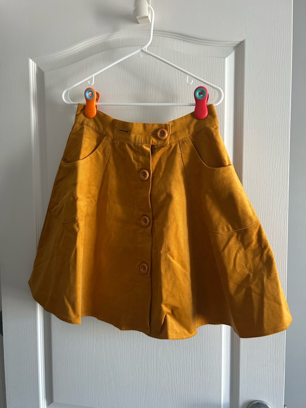 Hell Bunny Button-Front Mustard Skirt NWT